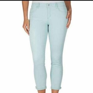 Jessica Simpson teal‎ forever rolled skinny jeans